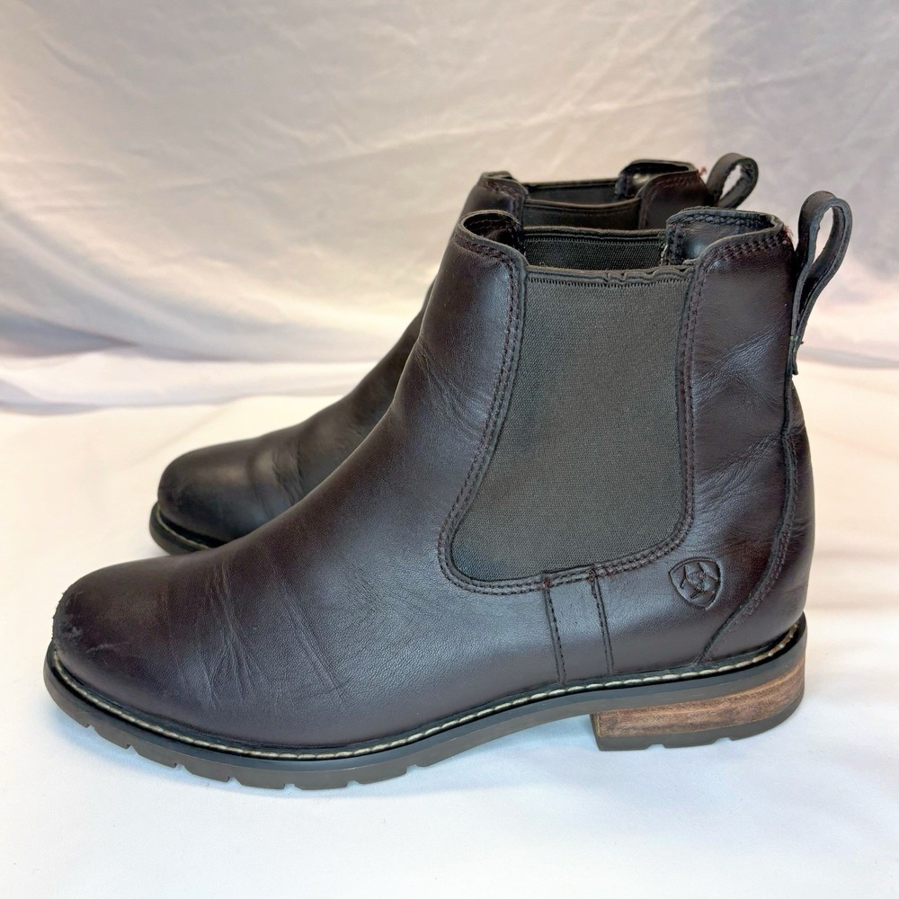 Ariat Wexford Waterproof Chelsea Boots Womens Size 9 B Brown Leather Pull On - Picture 4 of 16